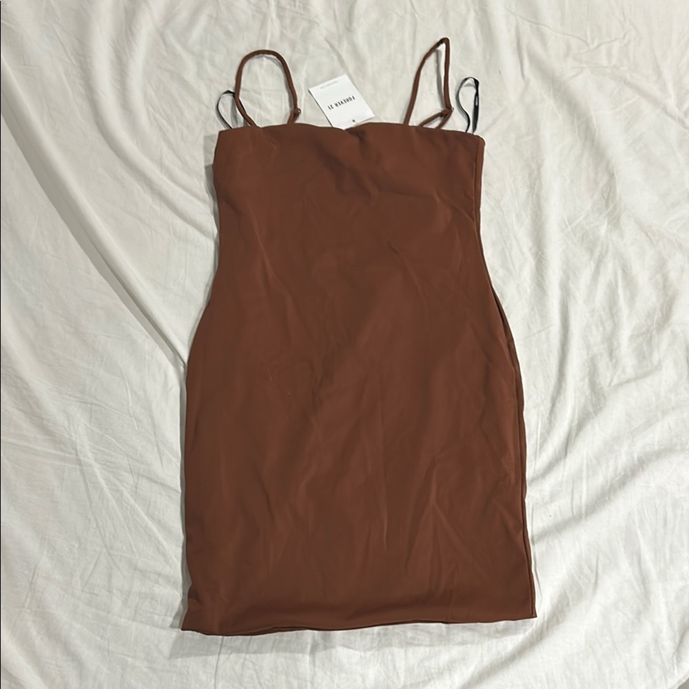 Brown Spaghetti Strap Dress